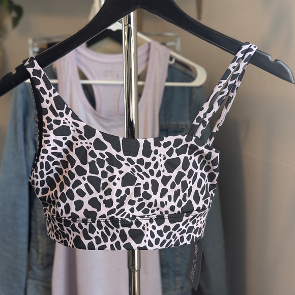 NWT Onzie Flo Ride Bra in Rose Giraffe - Activewear, Workout, Running Sports Bra - Picture 9 of 14